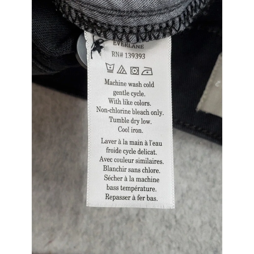 Everlane Women Pants 2 Black Twill Organic Cotton Taper Ankle 25